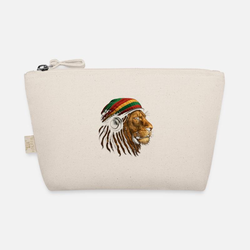 Löwe mit Rastafari Kopfhörer Bio-Täschchen