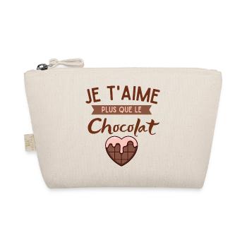 I love you more than chocolate heart - Organic Pouch - nature - Front