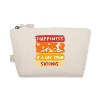 Happiness is a day spent Skiing - Skifahren happy - Bio-Täschchen - Natur - Vorne