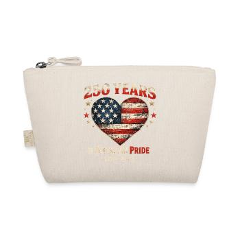  250 Years America Anniversary Pride Heart Flag - Organic Pouch - nature - Front