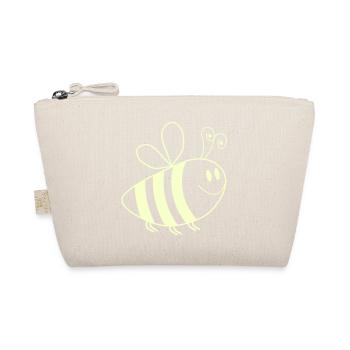 Lächelnde Bienchen Muster - Bio-Täschchen - Natur - Vorne