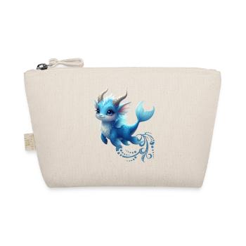 Blauer Drache Mystic Aquarell - Bio-Täschchen - Natur - Vorne