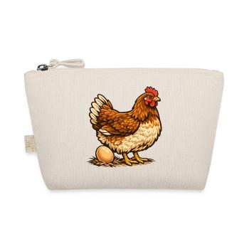 Chicken with Egg – Fun Design for Chicken Keepers - Organic Pouch - nature - Front