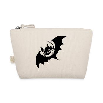 Grinning Bat – Evil Cartoon Bat - Organic Pouch - nature - Front