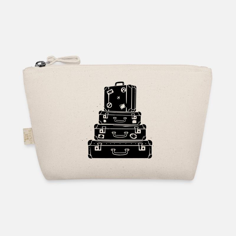 Suitcase Stack Vintage Travel Organic Pouch