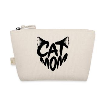 Cat Mom, Katzenmama Herz Typo mit Katzenohren - Bio-Täschchen - Natur - Vorne