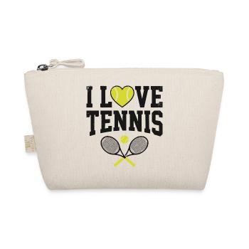 Tennis T-shirt, I Love Tennis Shirt, Hoodie, Mug - Organic Pouch - nature - Front