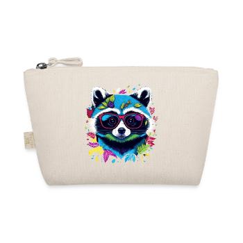 Colorful raccoon with glasses and leaves - Organic Pouch - nature - Front