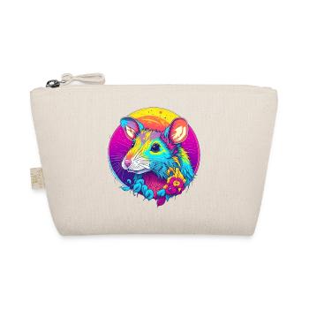 Rat néon psychédélique avec des fleurs - Trousse biologique - nature - Devant