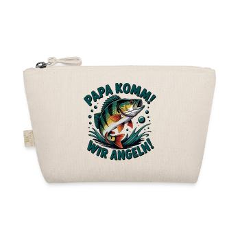 Papa Komm Wir Angeln Fischmotiv - Bio-Täschchen - Natur - Vorne