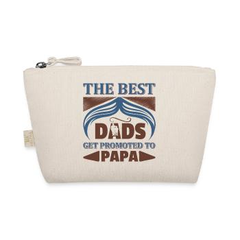 The Best Dads Get Promoted to Papa Shirt - Organic Pouch - nature - Front