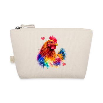 Rainbow Rooster Watercolor - Organic Pouch - nature - Front