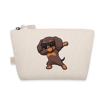 Dabbing Dackel aka Dachshund - Organic Pouch - nature - Front