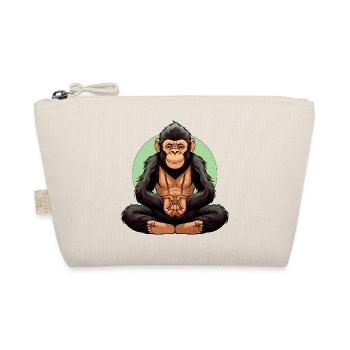 Affen Yoga / Yogi Affe - Bio-Täschchen - Natur - Vorne
