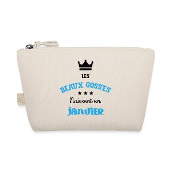 Cadeau naissance bébé garçon Janvier Beaux Gosses - Trousse biologique - nature - Devant