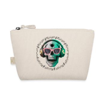 Skull with headphone and sunglasses t-shirt design - Organic Pouch - nature - Front