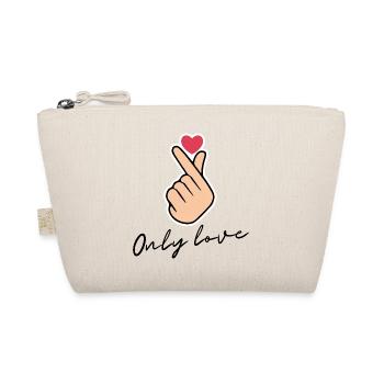 Only Love Design, Sweet Heart Statement Shirt! ❤️ - Organic Pouch - nature - Front