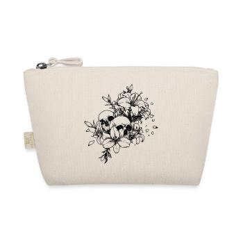 Gothic Skull Flower Shirt Dark Floral Aesthetic - Organic Pouch - nature - Front