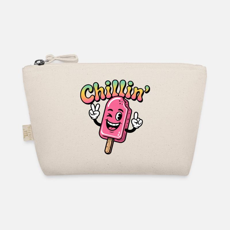 Retro Chillin Pink Popsicle Cartoon Organic Pouch