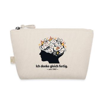 Overthinking Geschenk lustiger Spruch Grübeln denk - Bio-Täschchen - Natur - Vorne