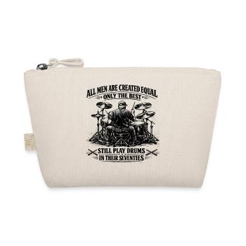 Drummer 70 Years Music Humor Birthday Gift - Organic Pouch - nature - Front