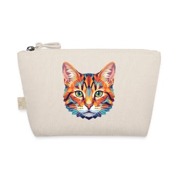 Art pop artistique géométrique coloré avec tête de chat - Trousse biologique - nature - Devant