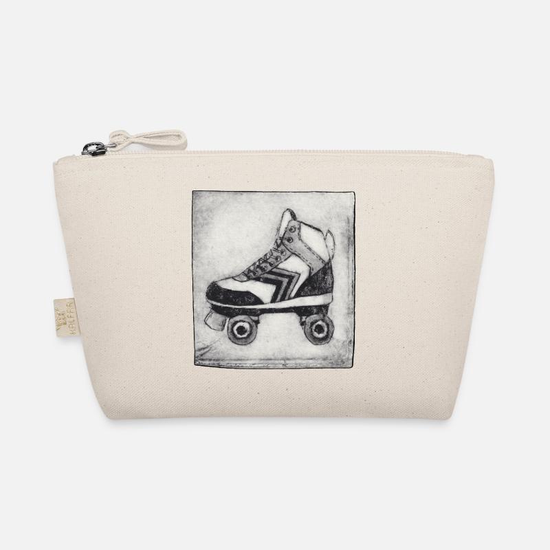 Retro Rollschuh - handgeschnitzte Druckvorlage Bio-Täschchen