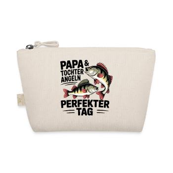 Papa und Tochter angeln zusammen - Bio-Täschchen - Natur - Vorne