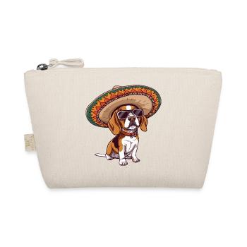 Beagle Hund Lustig Sombrero - Bio-Täschchen - Natur - Vorne