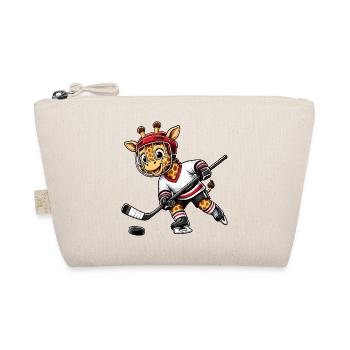 Süße Giraffe Hockey Spieler Cartoon Comic - Bio-Täschchen - Natur - Vorne