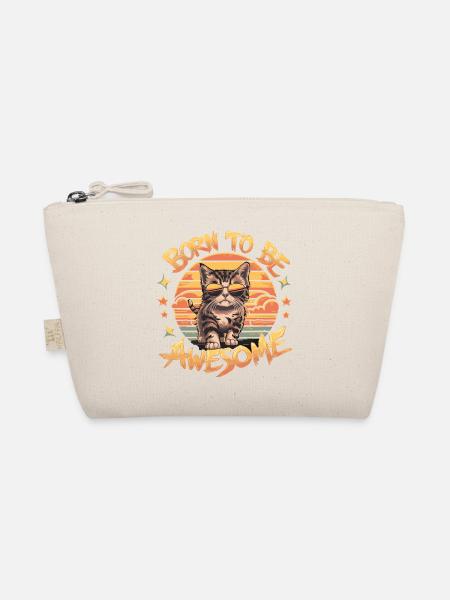 Born to Be Awesome - Cat - Organic Pouch - nature