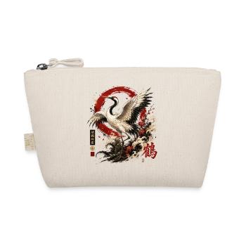 Kranich – Japanese Crane Art Design - Bio-Täschchen - Natur - Vorne