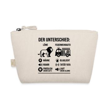 Löwe oder Feuerwehr? Lustiges Vergleichs-Motiv  - Bio-Täschchen - Natur - Vorne