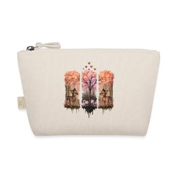Rehkitz Aquarell Wald Herz Naturgeschenk - Bio-Täschchen - Natur - Vorne