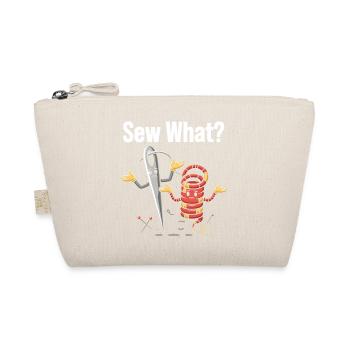 Sew What Lustiges Nähmaschinen Motiv - Bio-Täschchen - Natur - Vorne