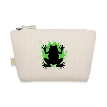 Silhouette de grenouille avec des éclaboussures vertes - Trousse biologique - nature - Devant