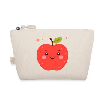 Funny Red Kawaii Apple – Cute Fruit - Organic Pouch - nature - Front
