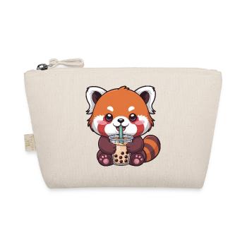 Le panda rouge de Kawaii buvant du bubble tea - Trousse biologique - nature - Devant