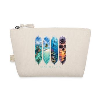 Malediven Travel – Traumstrand & Unterwasser Motiv - Bio-Täschchen - Natur - Vorne