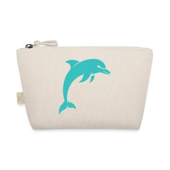 Anmutiger Delfin minimalistischer Türkis - Bio-Täschchen - Natur - Vorne