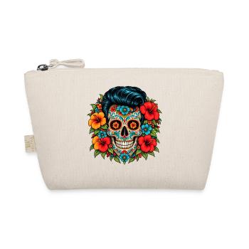 Flower Skull – Rockabilly Sugar Skull - Bio-Täschchen - Natur - Vorne