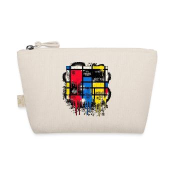 Mondrian Gitter mit Drips und Splattern - Bio-Täschchen - Natur - Vorne