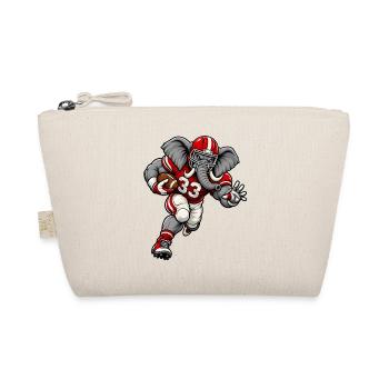 Elefant beim American Football - Bio-Täschchen - Natur - Vorne