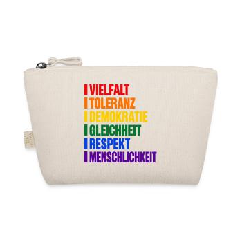 Vielfalt und Toleranz – Werte in Regenbogenfarben - Bio-Täschchen - Natur - Vorne