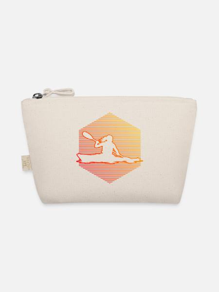 Geschenkidee für die Paddlerin mit Wildwasserkajak - Bio-Täschchen - Natur