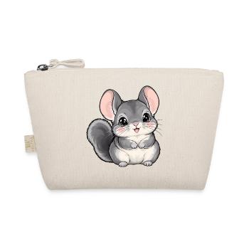 Chinchilla Kawaii Style – Süßes Nagetier - Bio-Täschchen - Natur - Vorne