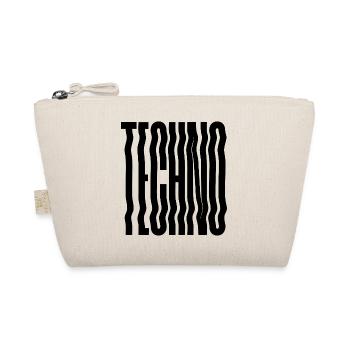 Techno Wave verzerrte Typografie - Bio-Täschchen - Natur - Vorne