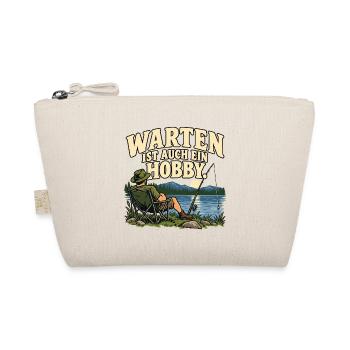 Warten ist auch ein Hobby – Retro-Angelshirt - Bio-Täschchen - Natur - Vorne