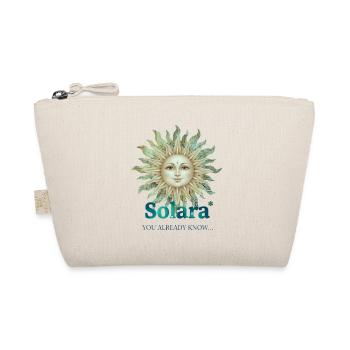 Solara Sun mit Vintage-Schrift - Bio-Täschchen - Natur - Vorne