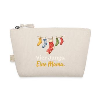 Vier Jungs. Eine Mama. – Mama von vier Söhnen - Bio-Täschchen - Natur - Vorne